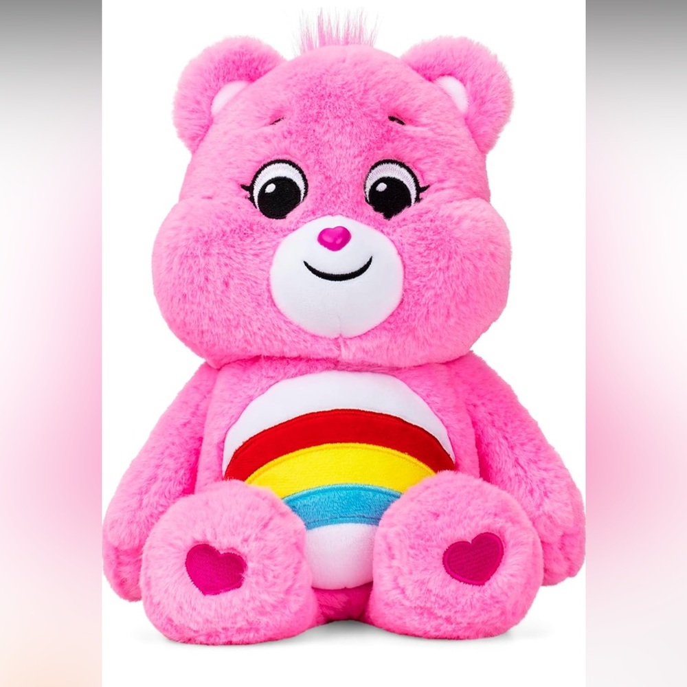 Care Bears 14” Cheer Bear Pink Plushie Perfect Stuffed Animal Super Soft Cuddly